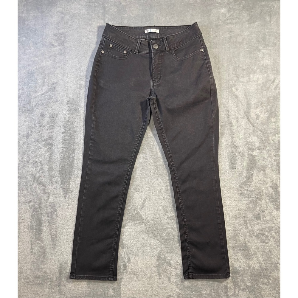 Riders by Lee Womens Mid Rise Skinny Jeans 10P Black Stretch Denim